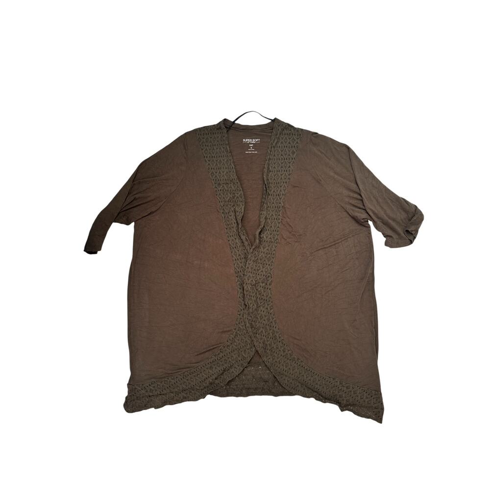 TORRID Super Soft Open Cardigan Olive Green Size 5 5X Womens Sweater #40423101